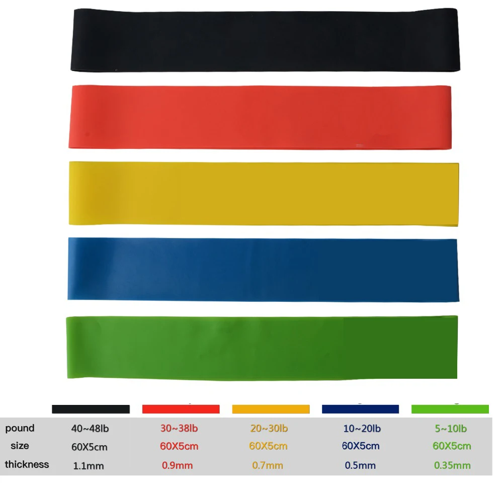 

Elastic Bands for Fitness Indoor Outdoor 0.35-1.1mm Loop Yoga Pilates Sport Training Workout Fitness Rubber Resistance Bands