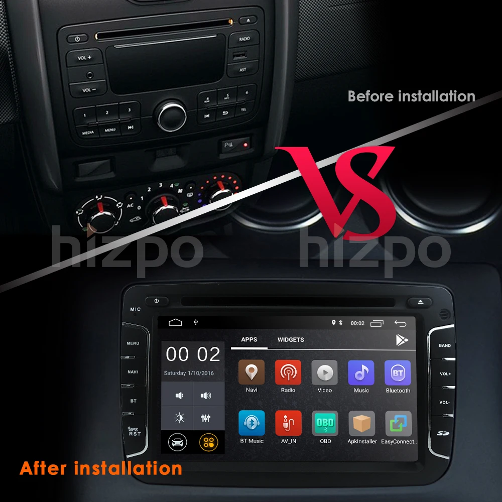 Top 1Din Android 9.0 Car DVD Stereo Player GPS for Renault Duster Dacia Sandero Logan Dokker Captur Symbol 2013-2017 Mirror link RDS 8