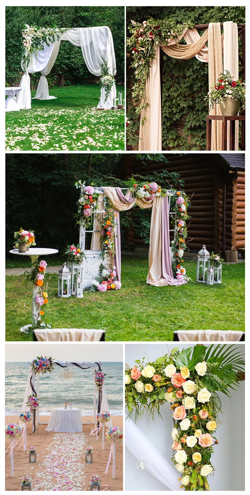 JAROWN Artificial Silk Flower Wrought Iron Stand Flower Row Set Outdoor Decorative Wedding Flower Arches Floral Welcome Decoration (10)