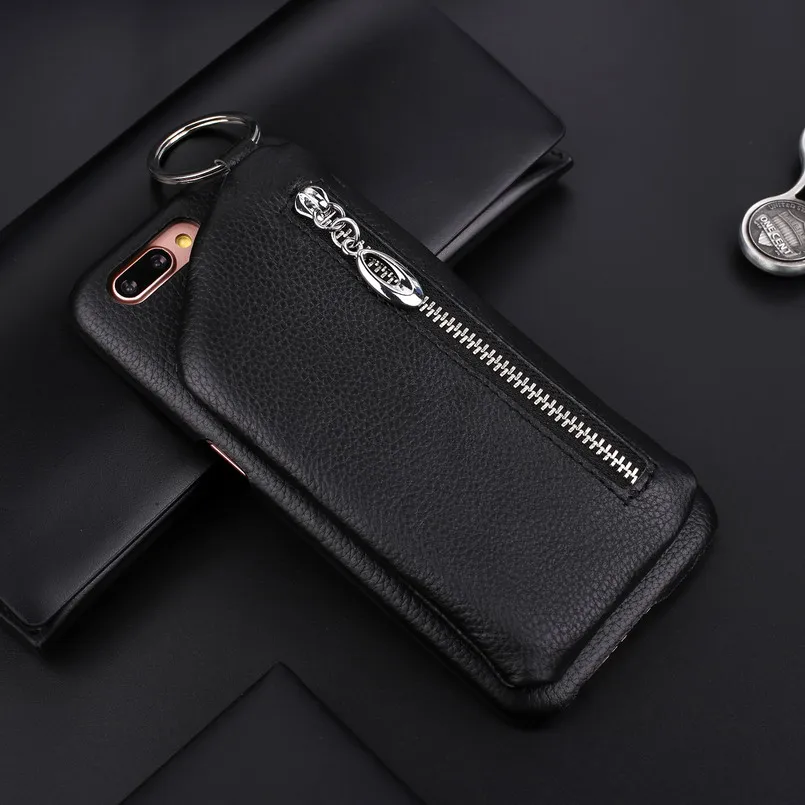 Phone Cases for OPPO R11 Case Genuine Leather Cover for OPPO R11 Plus R9s R9s Plus Fashion Cowhide Funda with Pocket 5