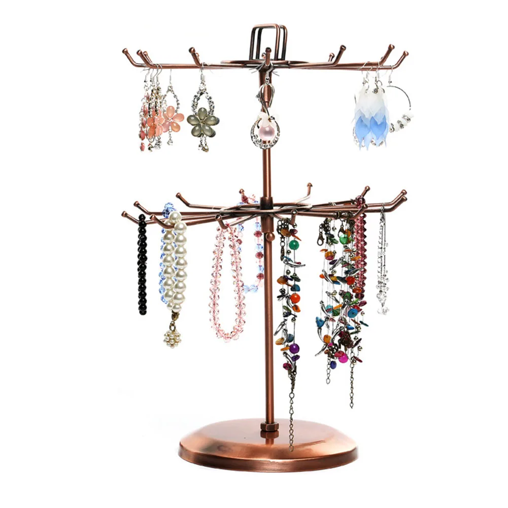 Revolving Jewelry Storage Rack Necklace Pendant Jewelry Bracelet Jewelry Two Layer Display Stand