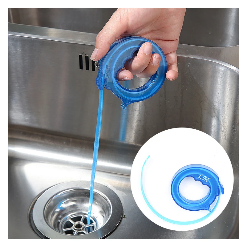 20"Hair Dredge Snake Drain Sink Cleaner Removes Clogged Shower Bathroom SH C1V8 