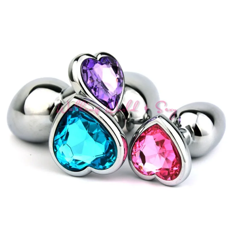 SML Size Heart Shape Stainless Steel Anal Plug Metal Butt Plug Sex Toys For Women Men Anal Dilator Jewelry Anal Sex Products (3)