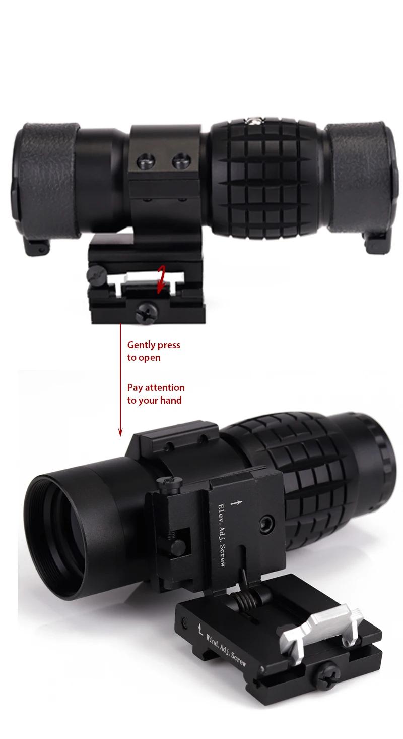 Тактический 3X лупа область оптики Прицелы прицел Подходит Aimpoint прицел с флип в сторону Пикатинни Вивер рейку