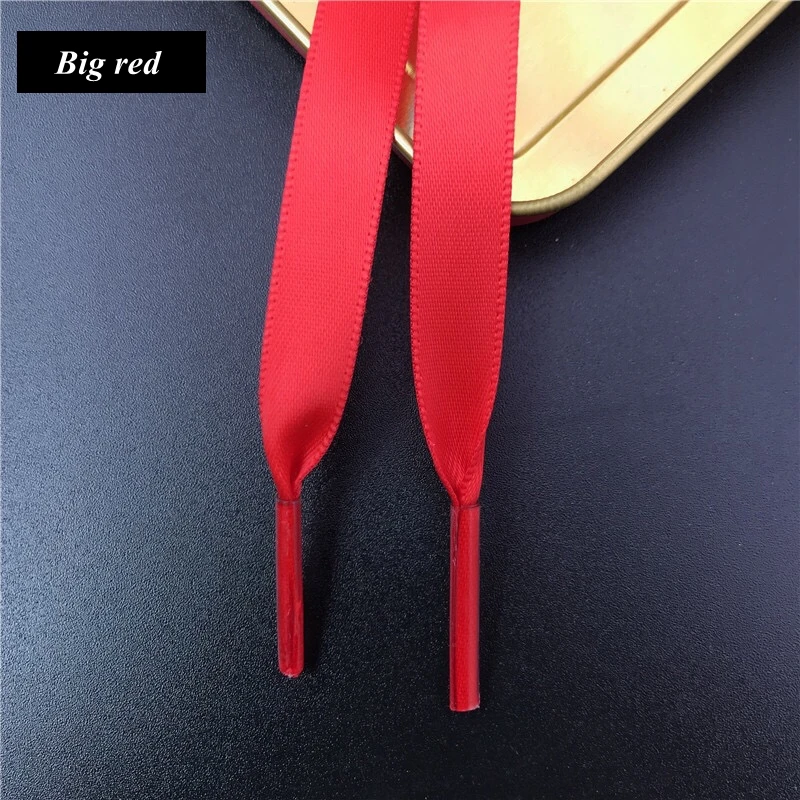 New 15 Color 1 cm Width Satin Silk Ribbon Shoelaces 80/100/120/150 CM Length Sneaker Sport Shoes Lace Drop Shipping S-2