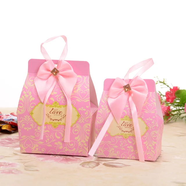 50pcs Lot Large Our Love Story Pink Wedding Favor Bo Box 50pcs Lot Large Our Love Story Pink Wedding Favor Bo Box For Candy