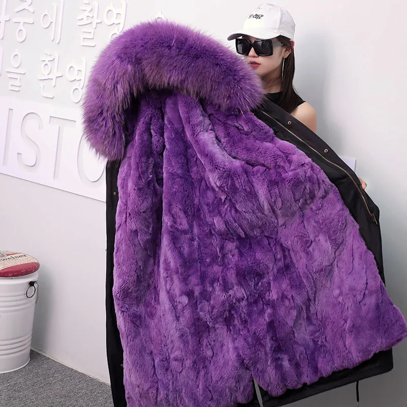 purple fur jacket