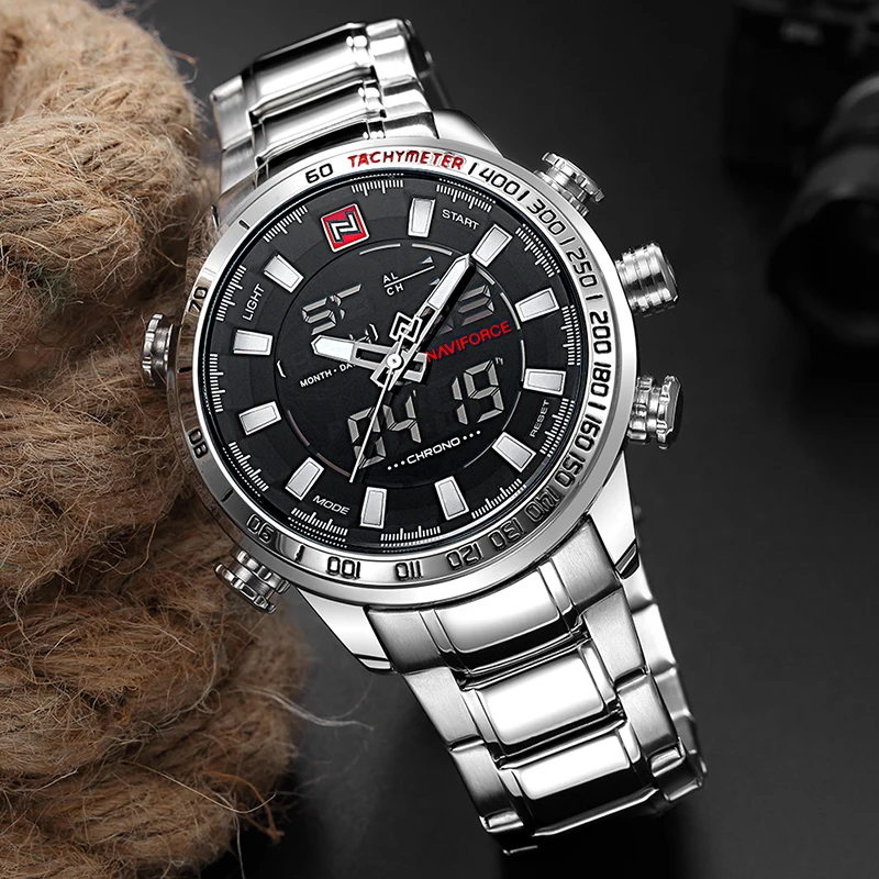 Naviforce Top Brand Men Military Sport Watches Mens Led Analog Digital Watch Male Army Stainless-6