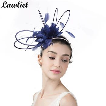 

Women Fascinator Hats Fancy Ladies Headband for Kentucky Derby Race Church Wedding Party Women Headwear with Floral Feather A362