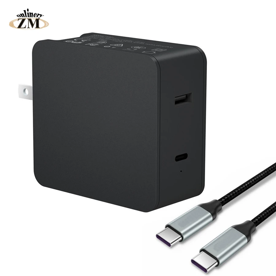 

45W PD Wall Charger Laptop Adapter Power With Power Delivery Dual 2.4A USB Charger for iPhone X 8 With PD Charging Cable