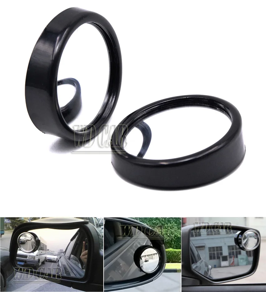1 Pair Side 360 Wide Angle Round Car Vehicle Blind Spot Dead Zone Rear View Mirrors