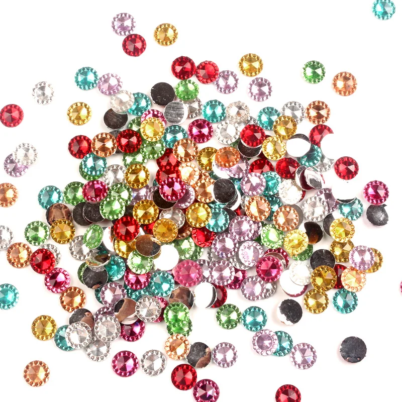 

LF 500Pcs Mixed Bling Round Resin Decoration Flatback Cabochon Embellishment For Craft Scrapbooking Diy Versiering Accessories
