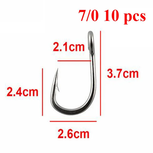 Posidon 10884 10 Pcs/Pack Stainless Steel Assist Fish Hooks Tuna Bait Circle Fish Hooks Live Bait Weighted Fishing Hook - Цвет: 7I0 10pcs