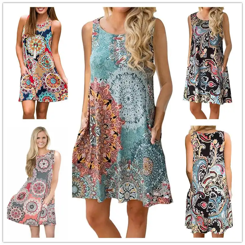 18 Colors 2xl Plus Size Summer Beach Dresses 2019 Women