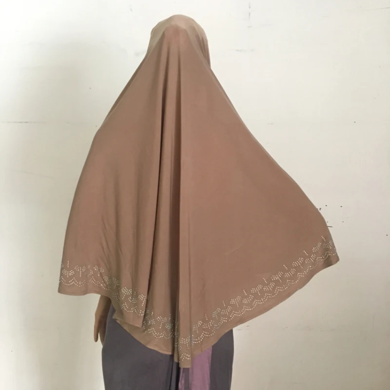 H1386 новейший большой размер хиджаб Стразы молятся хиджаб, мусульманский шарф крышка бюст джибаб химар