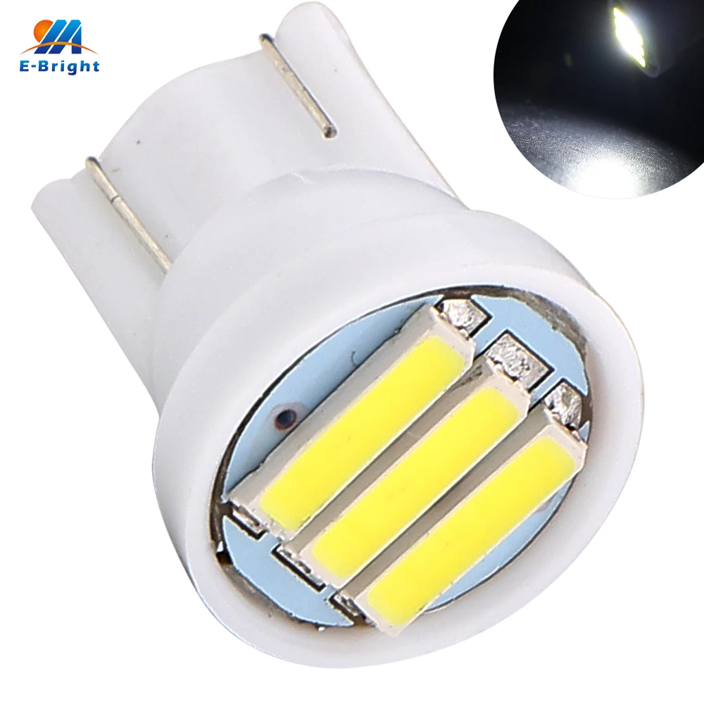 100 шт., T10, 3, SMD 7014, Фотоэлементы 3SMD, 7020, 1,5 Вт, белый цвет, W5W, фотомагнитный номерной знак, фотоэлемент, источник постоянного тока, 12 В, автомобильные аксессуары