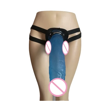 HOWOSEX big dildos Strap On Dildo suction cup O-ring Adjustable Leather Panties Ultra Harness Strapon Penis For Lesbian sextoy 3
