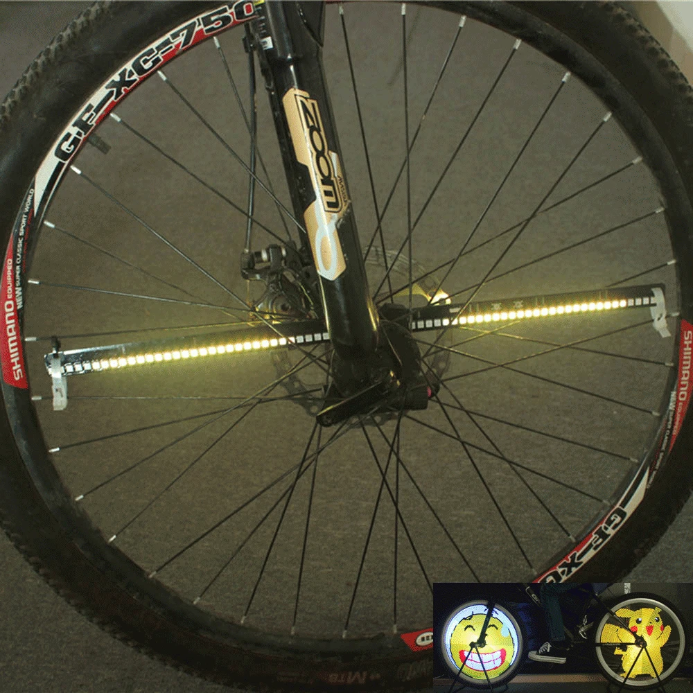 64/128 LED DIY Bicycle Light Bike Wheel Spokes Light Motor Tire Lamp Cycling Light Screen Display Image For Night Cycling YQ8003