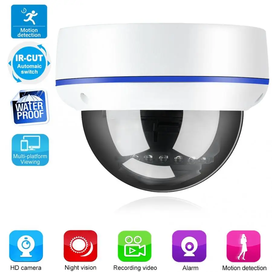 

Waterproof HD POE IP Camera Dome Surveillance Video Supports ONVIF 2019 New