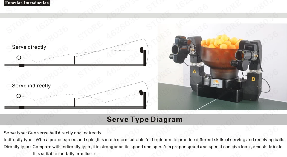 Professional S-1001 Table Tennis Robots Sender Pitching Serve Machine Trainer Racquet Sport Collecting Basket 20 Pingpong Balls