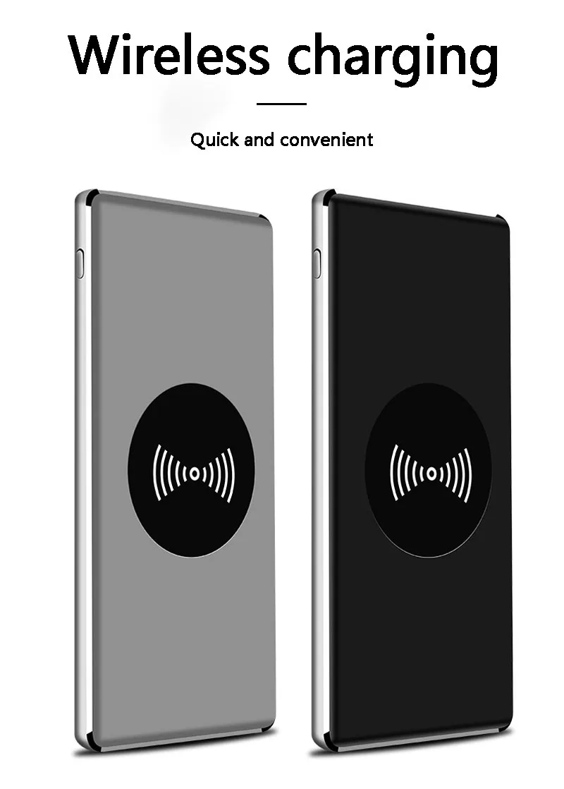 

10000mah Power Bank External Battery PoverBank Wireless charging Portable Mobile phone Charger for Xiaomi MI iphone X Note 8