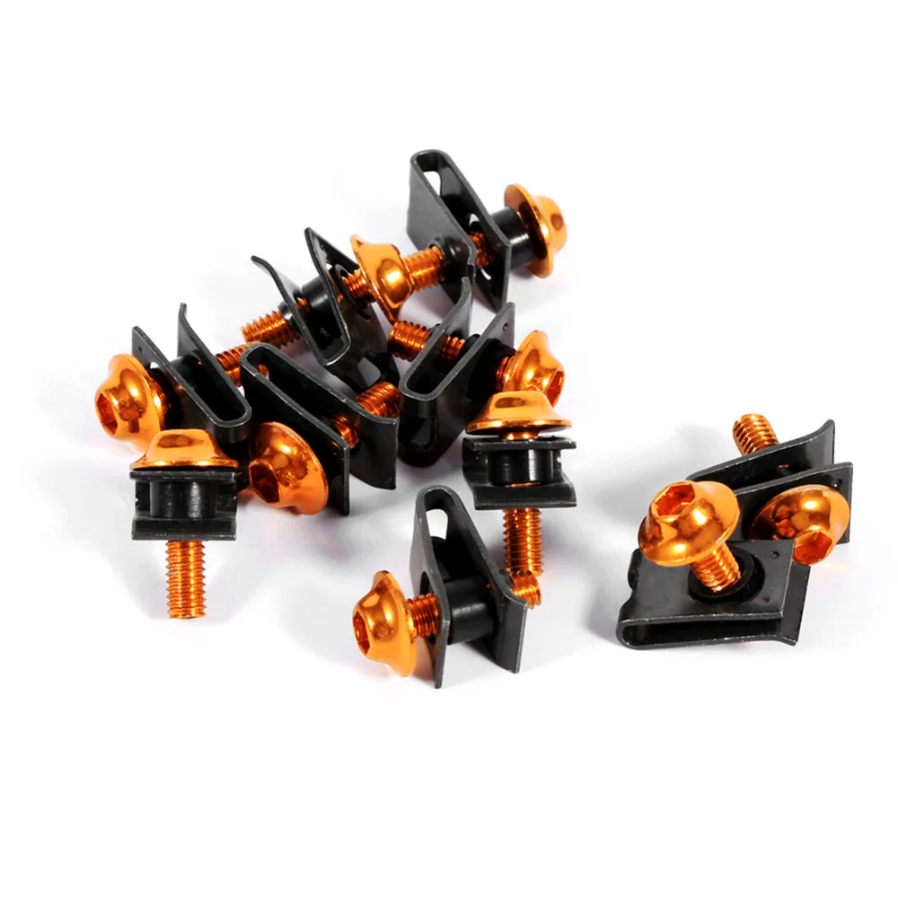 10pcs Motorcycle Fairing Body Bolt Kit Black Keenso M5 Fairing Screw Spire Speed Fastener Clip Nut