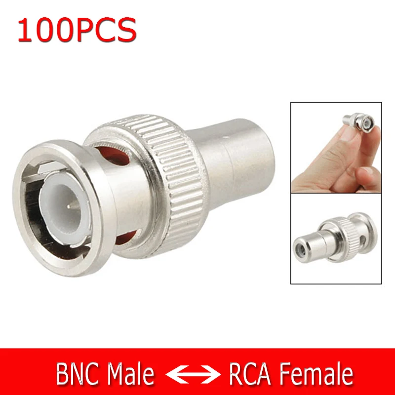 

100Pcs BNC Male to RCA Female Coax Cable Connector Adapter Plug for CCTV Camera