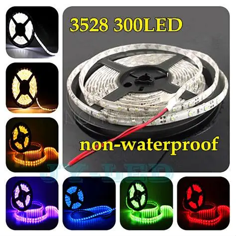 Buy 3528 LED strip 300 LED 12V SMD 3528 LED flexible strip 60 led/m 5m/reel White/ Warm white/ Yellow/ Red/ Green/ Blue freeshipping