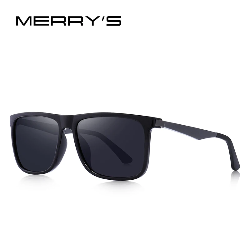 MERRYS Дизайнерские мужские классические квадратные поляризованные солнцезащитные очки для рыбалки, уличные спортивные мужские очки с алюминиевой защитой от уф400 лучей S8250N - Цвет линз: C01 Black