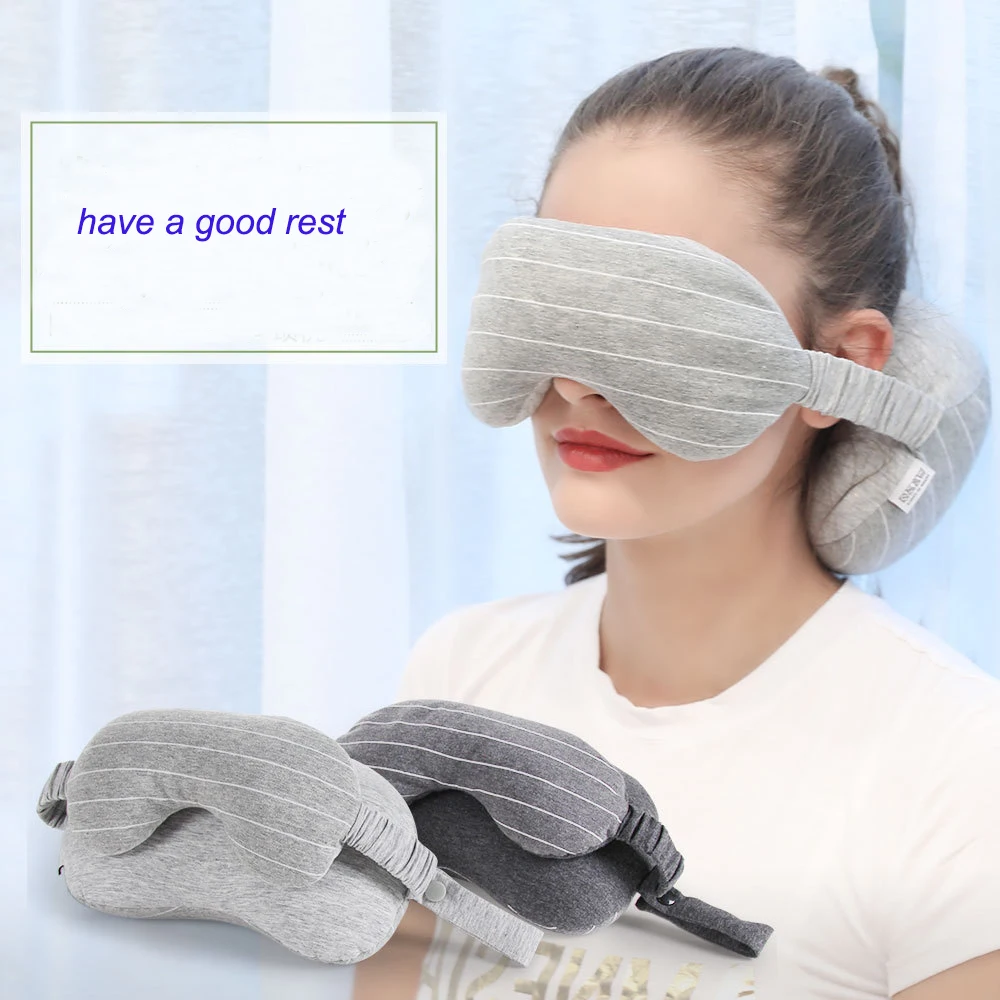 Portable Foam Particles Neck Pillow with Eye Mask Pillow Eyelashes Eye