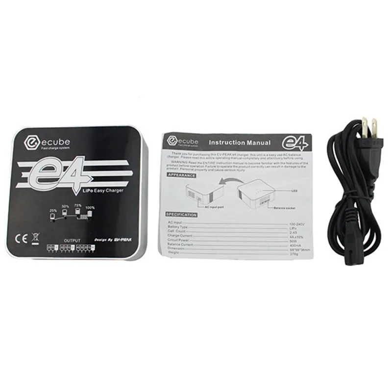 Încărcător LiPo EV-Peak E4 50W 4A AC - Echilibrator 2-4S