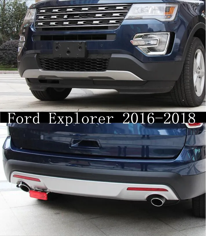 

JIOYNG Stainless steel Car Front+Rear Bumpers Protector Guard Skid Plate 2Pcs/Set Fits For Ford Explorer 2016 2017 2018