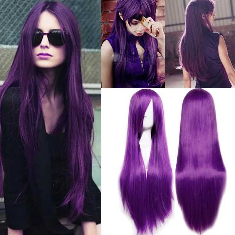 SNOILITE 80cm Peluca de pelo sintético larga para mujeres Peluca de fibra resistente al calor Rosa rojo púrpura recta Cosplay pelucas SNOILITE 80cm Peluca de pelo sintético larga para mujeres Peluca de fibra resistente al calor Rosa rojo púrpura recta Cosplay pelucas