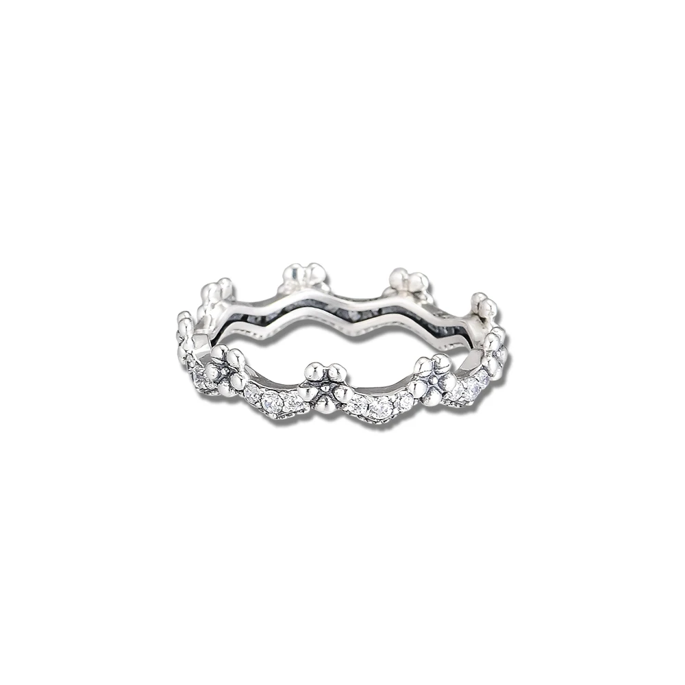 CKK Silver 925 Jewelry Flower Crown Ring For Women Fashion Making Anniversary Gift Sterling Silver Original Ring