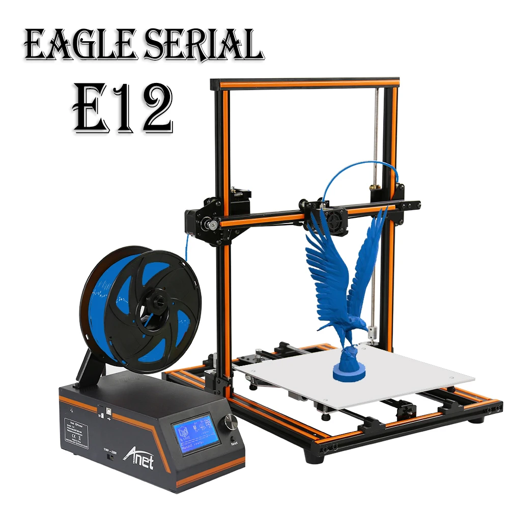 Anet E16 E12 E10 كبيرة 3D طابعة عالية الدقة المزدوجة Y-محور دليل قضبان Prusa I3 سطح المكتب 3D طابعة impresora 3d مع خيوط