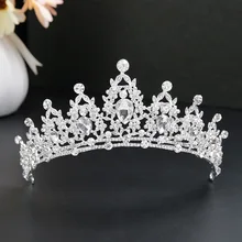 Роскошные серебряные красное сердце свадебный венец со стразами королевская тиара невесты Корона оголовье свадебные аксессуары диадема брак украшения для волос