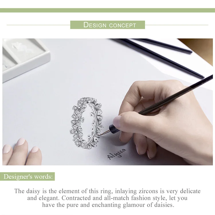 WOSTU,, 925 пробы, Серебряное ослепительное штабелируемое цветочное свадебное кольцо с ромашками для женщин, дропшиппинг, модное ювелирное изделие FIR397