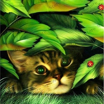 

5D DIY Diamond Animal Cat Mosaic Cross Stitch Full Square Diamond 3D Diamond Painting Kit Sticker Home Decoration Gift