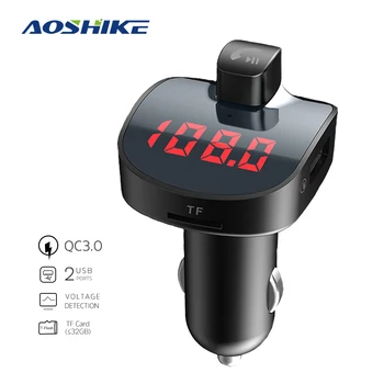 

AOSHIKE Cigarette Lighter Car MP3 U Disk FM Transmitters TF Digital Display Bluetooth Audio Dual USB 3.1A 5V Universal Sockets