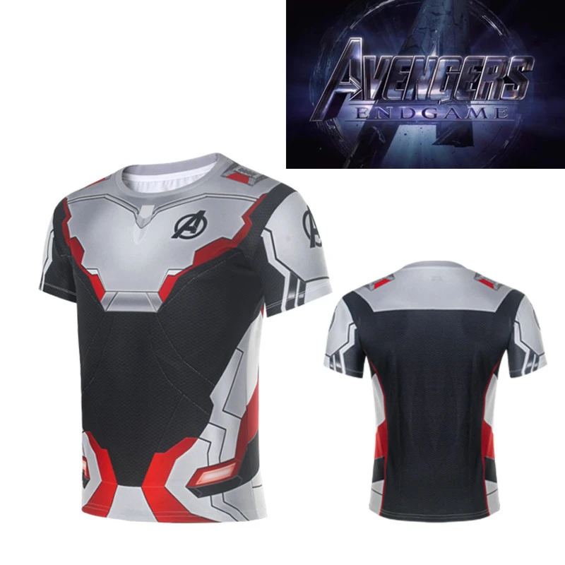 New Avengers Endgame Cosplay Costumes T-shirt Tee Superhero Quantum Costume Women Men Sweatshirt Top Sportswear Fitness Wear