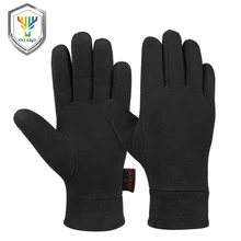 OZERO, ветрозащитные теплые перчатки, зимние перчатки с подкладкой, тепловые, из флиса, для рук, теплые, в холодную погоду, для мужчин и женщин, черные, серые