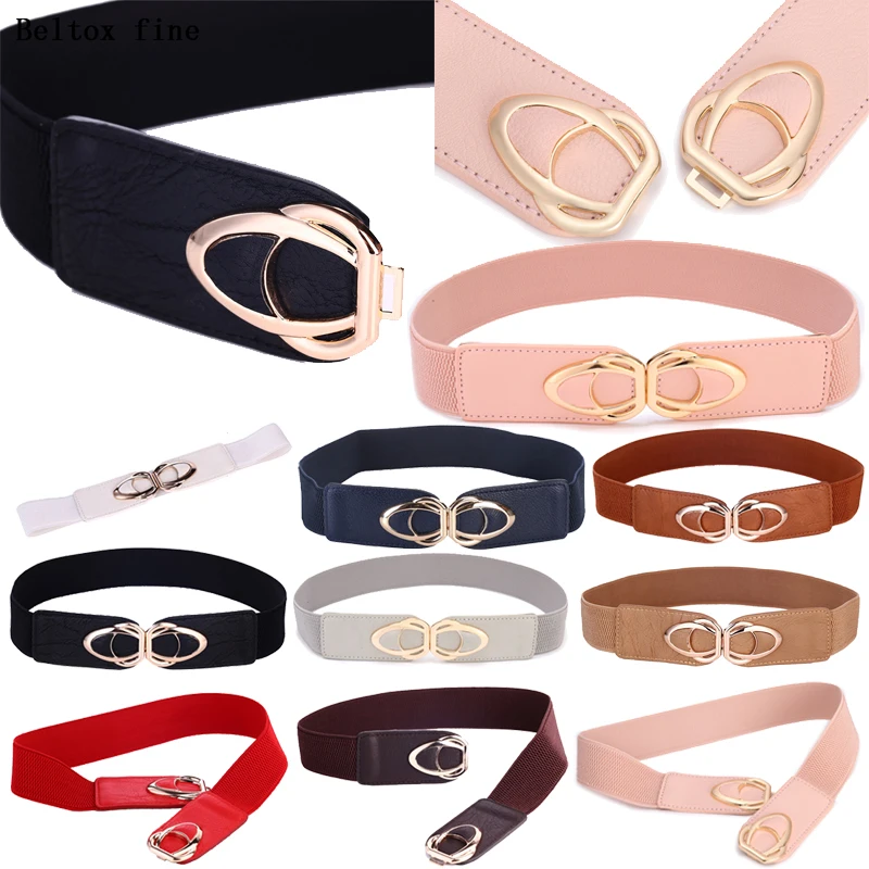 Fashion Women Plus Size Belts Casual Stretchy Metal Buckle Waistband