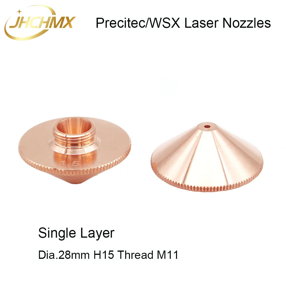 

JHCHMX Precitec WSX Laser Nozzles Dia.28mm H15 Thread M11 Single Layer Caliber 0.8-4.0mm P0591-571-00001 Factory Wholesale