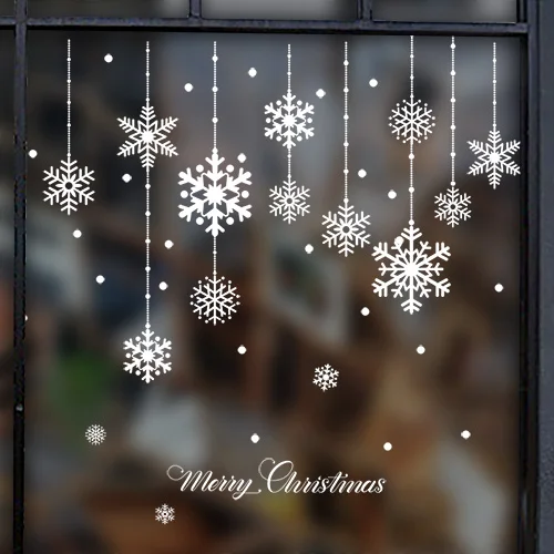 Christmas Window Stickers Vinyl Diy Star Snow Angel Wall Decals For Family Mutfak Duvar Room