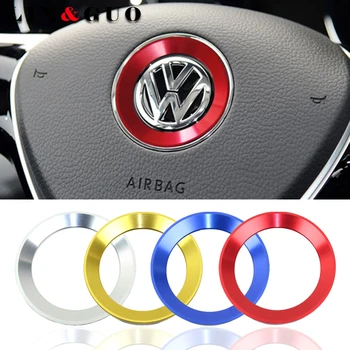 

car styling steering wheel emblem fit for 2011-2016 VW Volkswagen golf 6 golf 7 POLO CC Tiguan PASSAT TOURAN Scirocco BEETLE