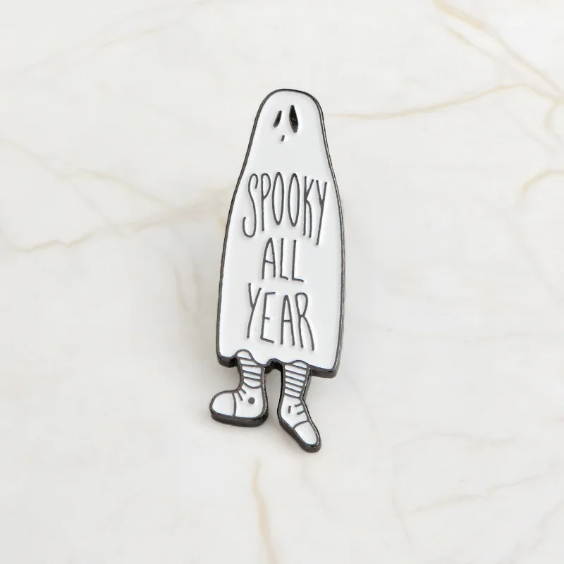 Значок CCD SPOOKY на весь год/пистолет/надгробие брошь с ковбойским мультяшным