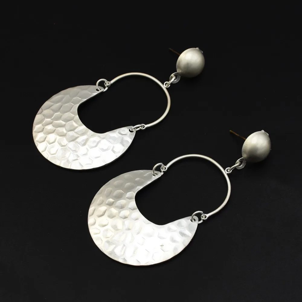 

Hot Lightweight Wedding Earrings For Women Classic Gold Silver Vintage Long Moon Drop Gypsy Turkey Egypt Unique Indian Jewelry