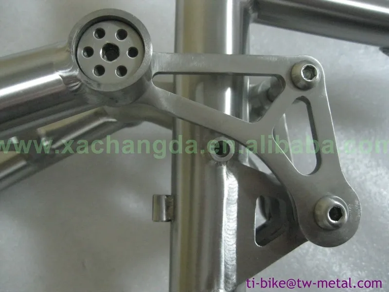 Excellent Bicycle Frame Suspension Titanium High Quality Titanium Full Suspension Bicycle Frames with Hand Brush Finished China Bike Frame 17