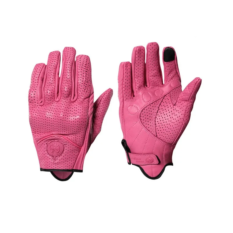 

XS-M Women Leather Motorcycle Gloves Revit Perforated Pink Dirt Bike Cycling Motocross Racing Gloves Female Motorbike Gloves