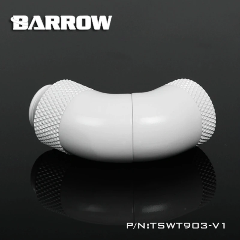 Барроу TSWT903 V1 G1/4 &quotБелый Черный Серебристый Три вращающихся 90 градусов 360